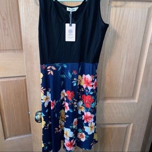 Womens Floral Dress - L